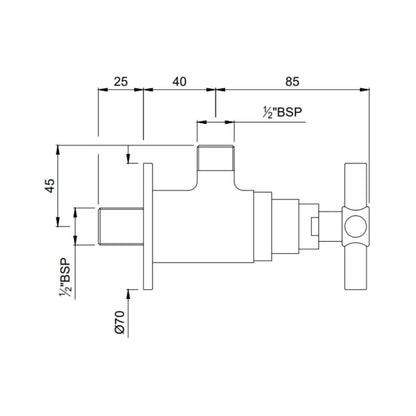 Jaquar Basin Area Angle Valve Solo SOL-CHR-6053 - Chrome
