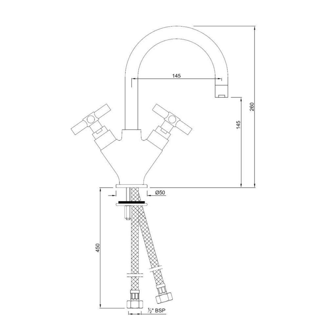 Jaquar Table Mounted Regular Basin Mixer Solo SOL-CHR-6167B - Chrome
