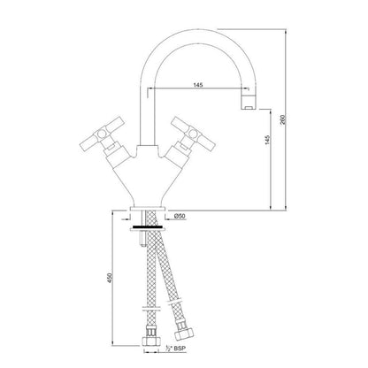 Jaquar Table Mounted Regular Basin Mixer Solo SOL-CHR-6167B - Chrome