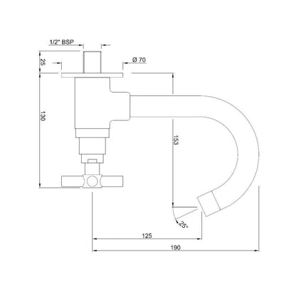 Jaquar Wall Mounted Regular Kitchen Sink Tap Solo SOL-6347 with Swinging Spout in Chrome Finish