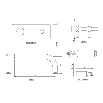 Jaquar Wall Mounted Basin Tap Solo SOL-CHR-6441K - Chrome