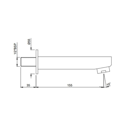 Jaquar Wall Mounted Spout Fusion SPJ-CHR-29429 - Chrome