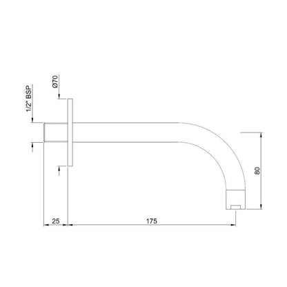 Jaquar Wall Mounted Spout Florentine SPJ-CHR-5443 - Chrome