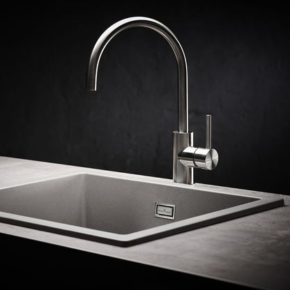 Reginox Table Mounted Regular Kitchen Sink Mixer SPRING with Extractable Hand Shower Spout in Stainless Steel Finish