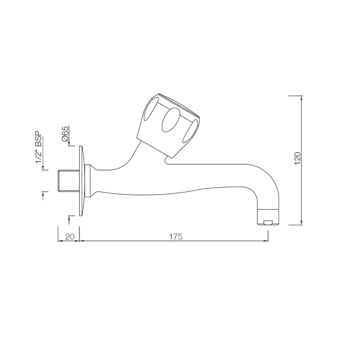 Essco WC Area Bib Tap Sumthing Special SQT-CHR-512KN - Chrome