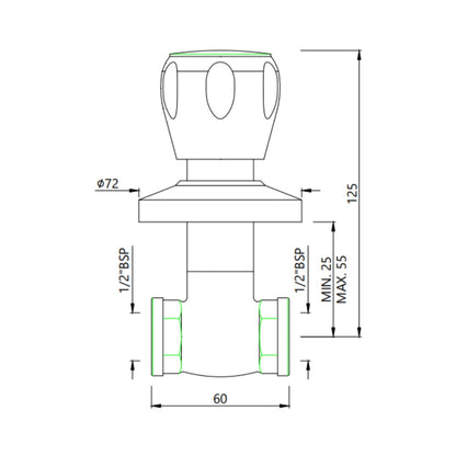 Essco Basin Area Stop Valve Sumthing Special SQT-CHR-514EKN - Chrome