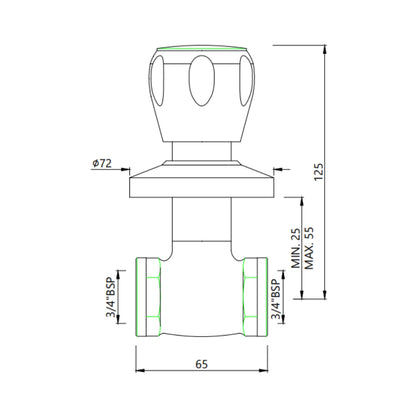 Essco Basin Area Stop Valve Sumthing Special SQT-CHR-514FKN - Chrome