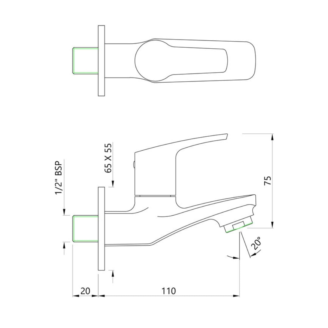 Essco WC Area Bib Tap Stella STE-CHR-107037 - Chrome