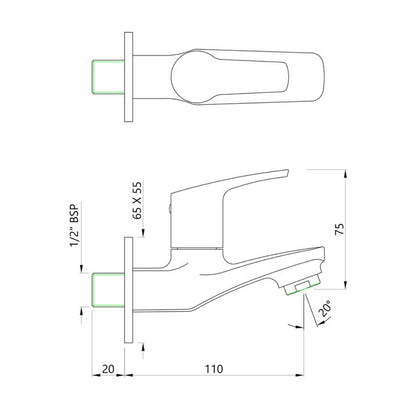 Essco WC Area Bib Tap Stella STE-CHR-107037 - Chrome