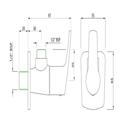 Essco Basin Area Angle Valve Stella STE-CHR-107053 - Chrome