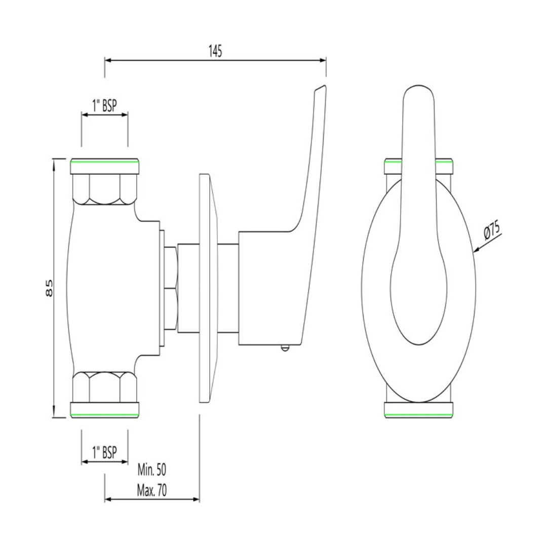 Essco WC Area Flush Tap Stella STE-CHR-107081 - Chrome