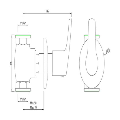 Essco WC Area Flush Tap Stella STE-CHR-107081 - Chrome