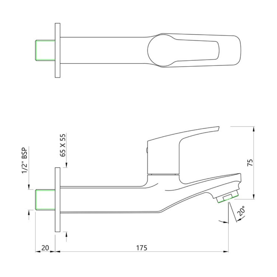 Essco WC Area Bib Tap Stella STE-CHR-107107 - Chrome