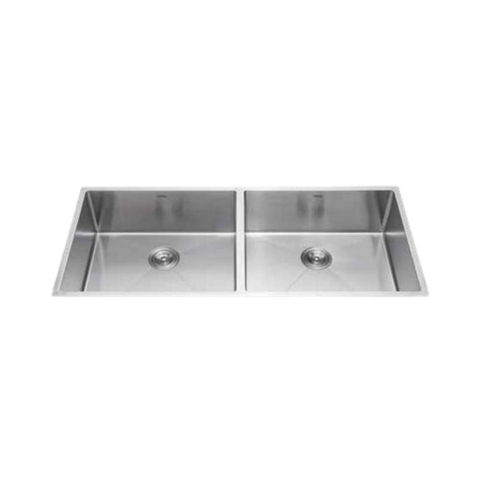 Hindware Stainless Steel Sink Handmade Series DOUBLE BOWL SUPERIO NEO 37 x 18 ( 37 x 18 inches ) - Satin