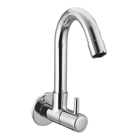 Cavier Wall Mounted Regular Kitchen Sink Tap Selway SW-48-135 with Swinging Spout in Chrome Finish