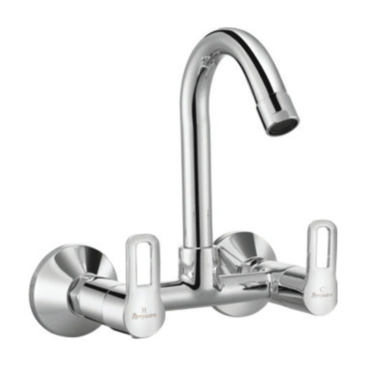 Parryware Wall Mounted Regular Kitchen Sink Mixer Pluto T0745A1 with Swinging Spout in Chrome Finish
