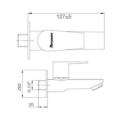 Parryware WC Area Bib Tap Praseo T1371A1 - Chrome