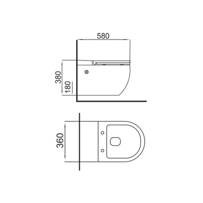 Hindware Wall Mounted White Closet WC Tankless S1 Ewc 92591 WHITE with P-Trap