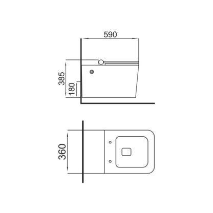 Hindware Wall Mounted White Closet WC Tankless S2 Ewc 92593 WHITE with P-Trap