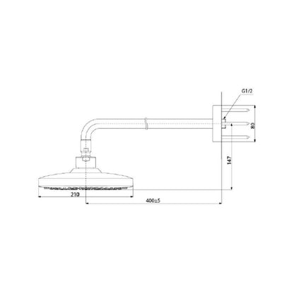 Toto Multi Flow Overhead Shower G Selection TBW02004BA - Chrome