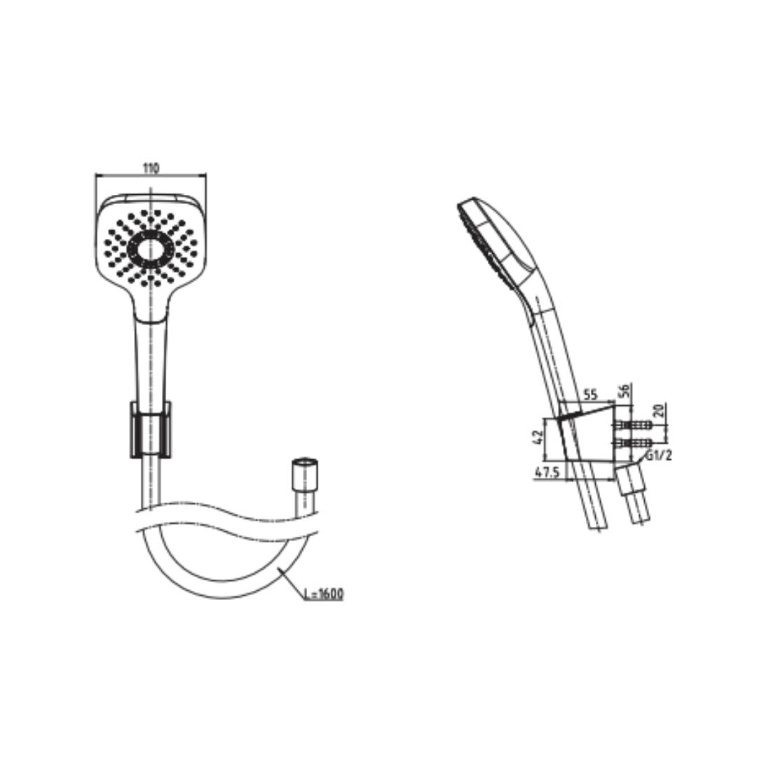 Toto Single Flow Hand Shower G Selection TBW02005A - Chrome