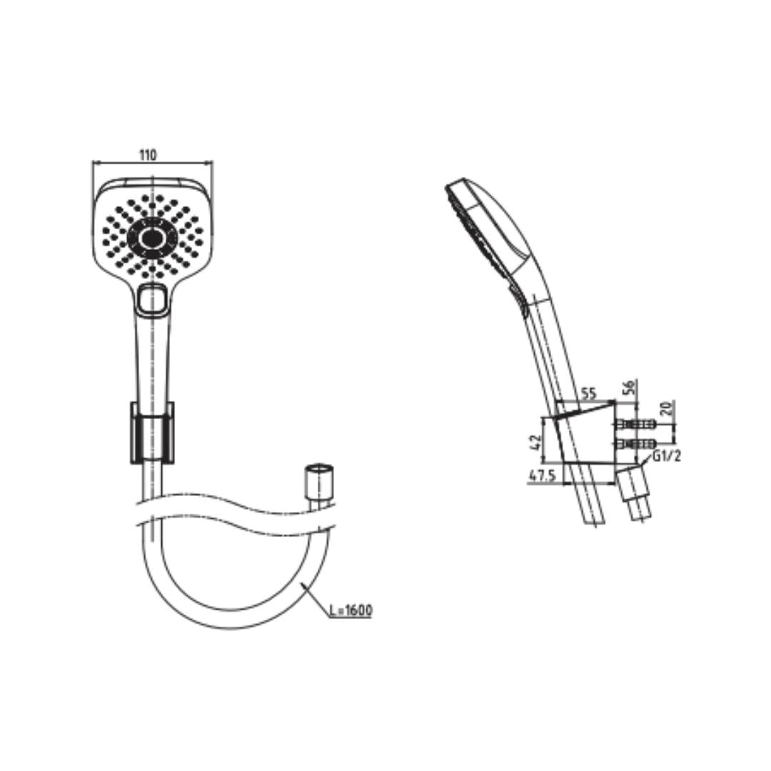 Toto Multi Flow Hand Shower G Selection TBW02006A - Chrome