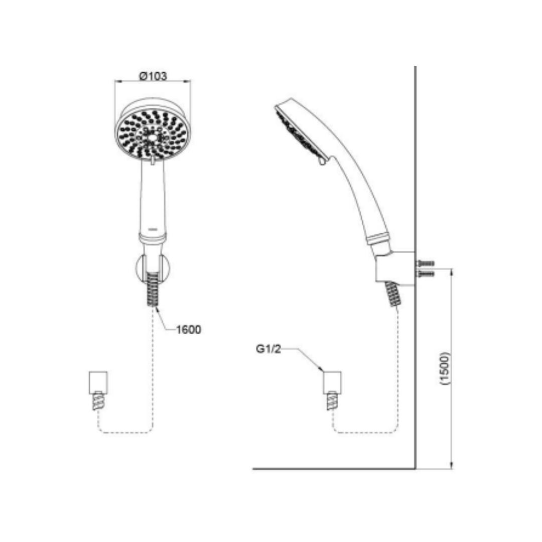 Toto Multi Flow Hand Shower L Selection TBW03002B - Chrome