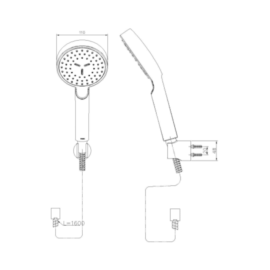 Toto Single Flow Hand Shower L Selection TBW07008A - Chrome