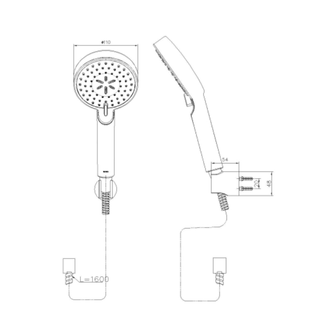 Toto Multi Flow Hand Shower L Selection TBW07009A - Chrome