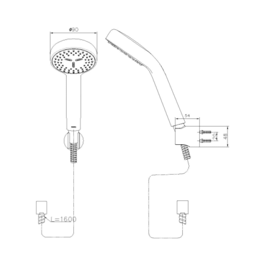 Toto Single Flow Hand Shower L Selection TBW07011A - Chrome
