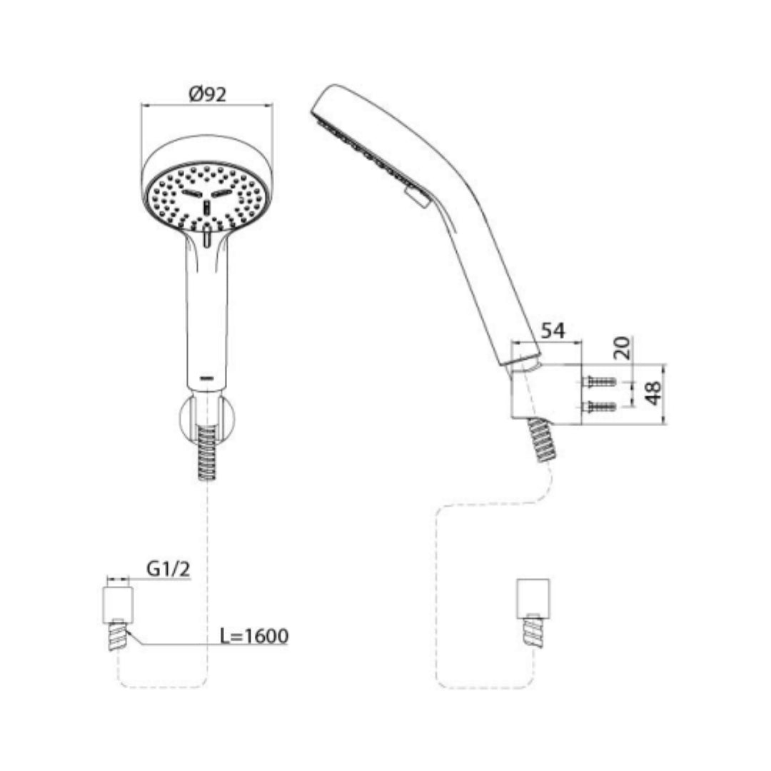 Toto Multi Flow Hand Shower L Selection TBW07012A - Chrome