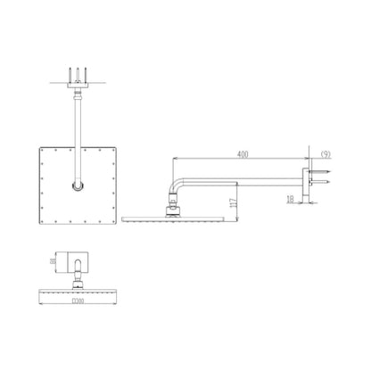 Toto Single Flow Overhead Shower G Selection TBW08003A - Chrome