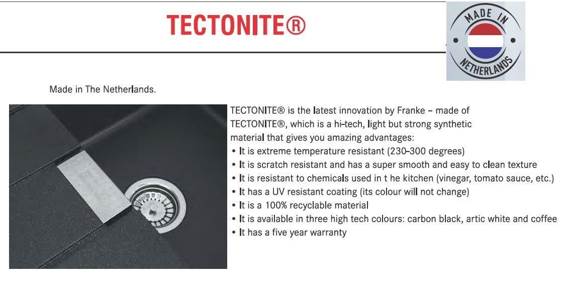 Franke Tectonite Sink Tectonite Series TECTONITE 611 ( 39 x 20 inches )  -  Carbon Black