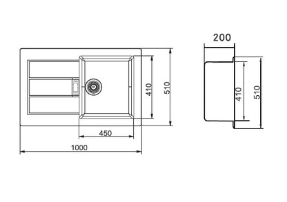 Franke Tectonite Sink Tectonite Series TECTONITE 611 ( 39 x 20 inches )  -  Carbon Black