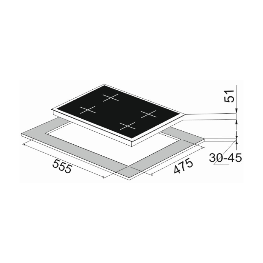 Carysil 60 cm 4 Burner Hob Tek Plus Series TEK PLUS 60 4