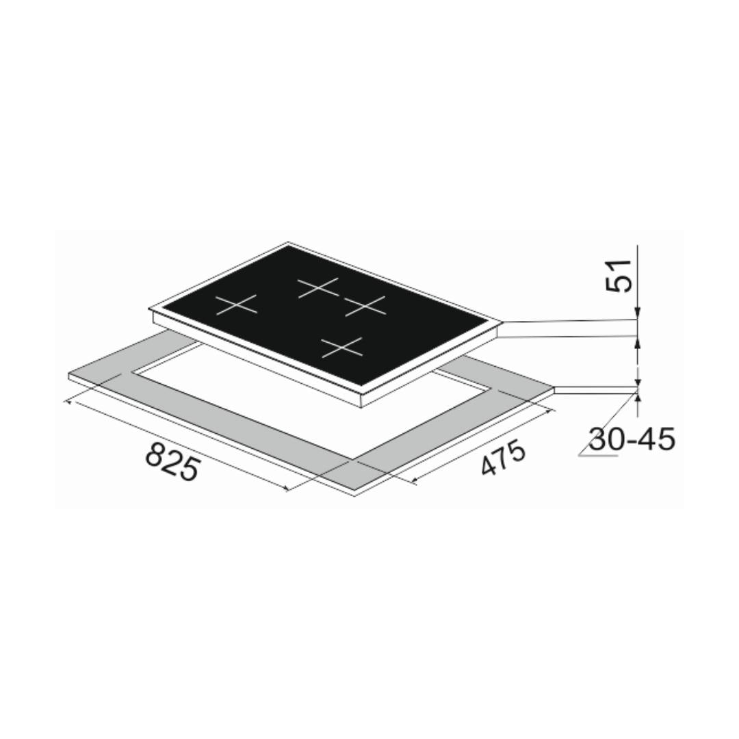 Carysil 90 cm 4 Burner Hob Tek Plus Series TEK PLUS 90 4