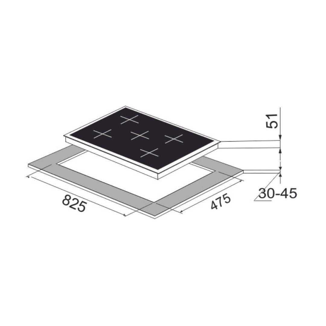 Carysil 90 cm 5 Burner Hob Tek Plus Series TEK PLUS 90 5