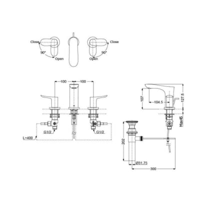 Toto Table Mounted Regular Basin Mixer GO TLG01201BA - Chrome