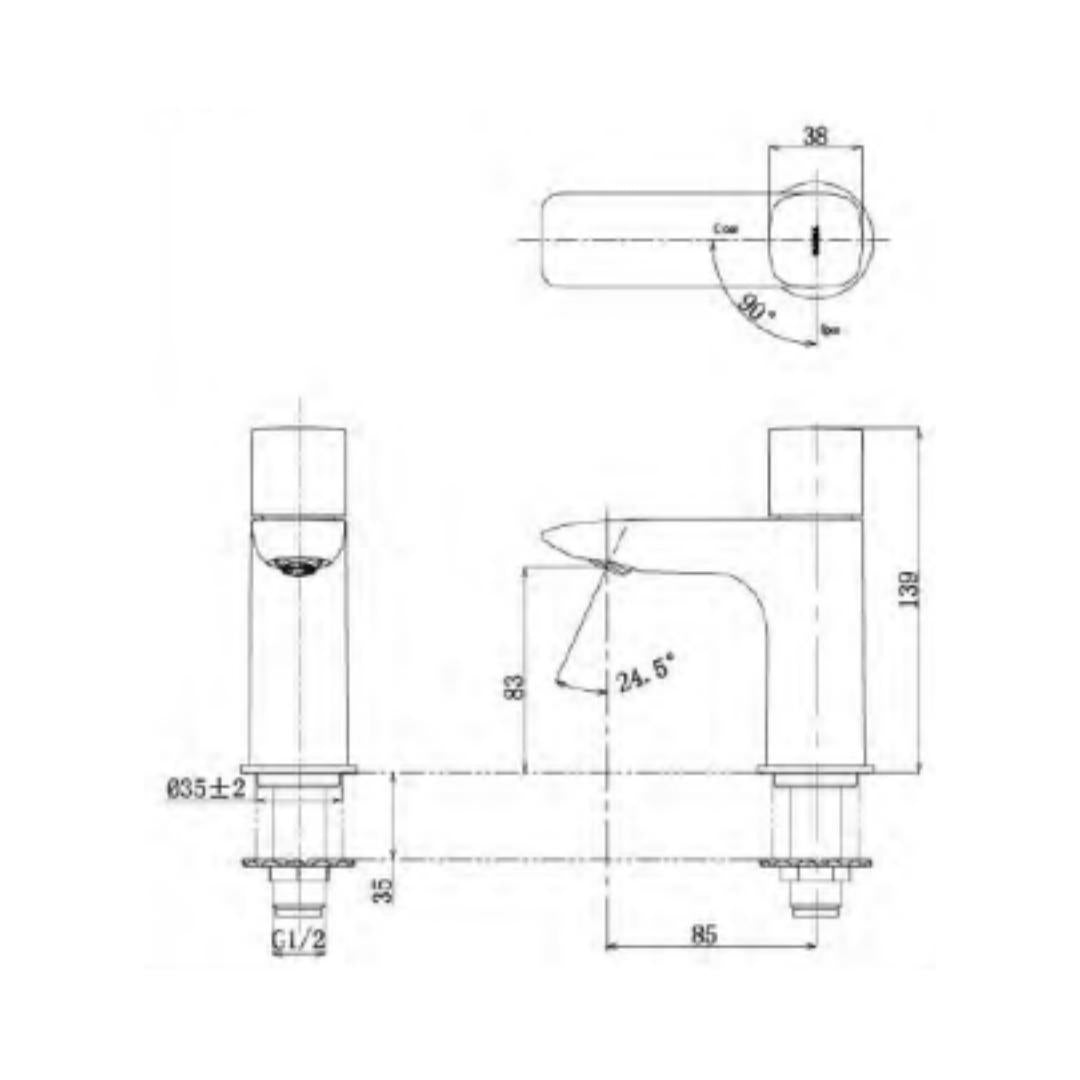 Toto Table Mounted Regular Basin Tap GA TLG04101B - Chrome