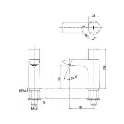 Toto Table Mounted Regular Basin Tap GA TLG04101B - Chrome