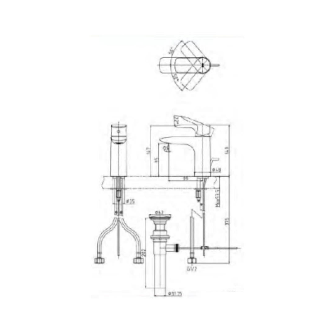 Toto Table Mounted Regular Basin Mixer GA TLG04301B - Chrome