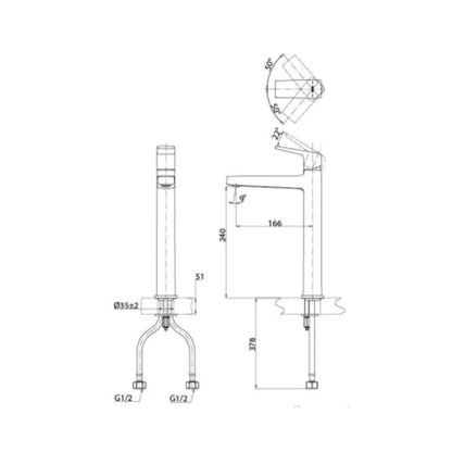Toto Table Mounted Tall Boy Basin Mixer GB TLG10306B - Chrome