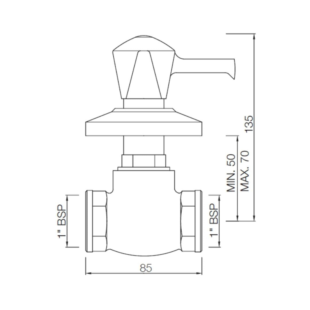 Essco WC Area Flush Tap Tropical TRF-CHR-551 - Chrome