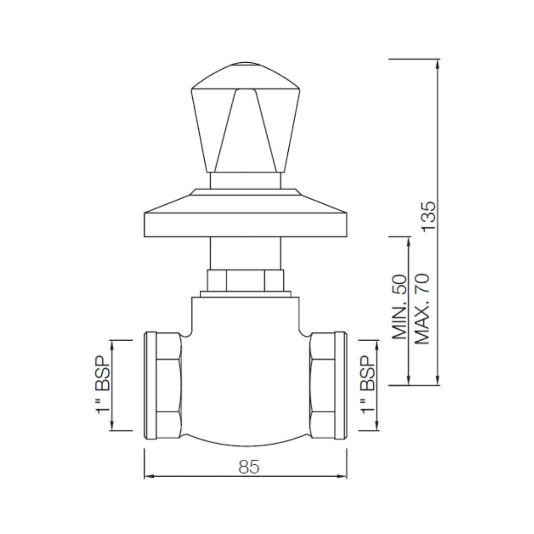 Essco WC Area Flush Tap Tropical TRF-CHR-553KN - Chrome