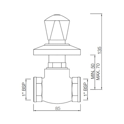 Essco WC Area Flush Tap Tropical TRF-CHR-553KN - Chrome