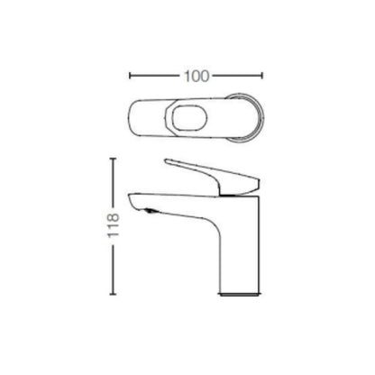 Toto Table Mounted Regular Basin Tap REI-R TTLR101 - Chrome