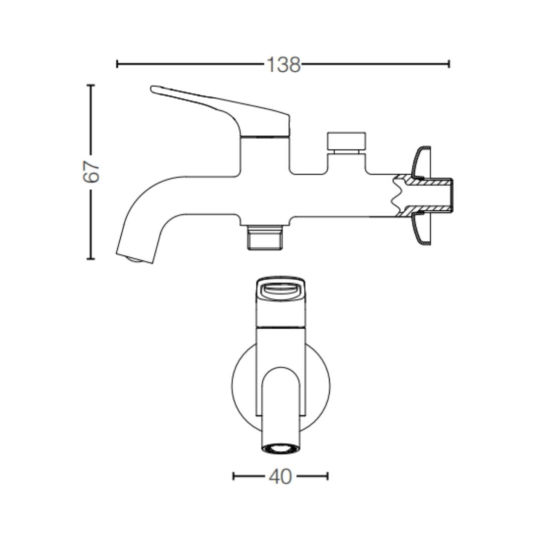 Toto WC Area Bib Tap REI-R TTWR101 - Chrome