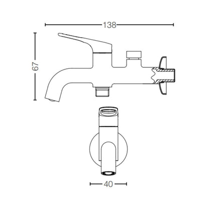 Toto WC Area Bib Tap REI-R TTWR101 - Chrome