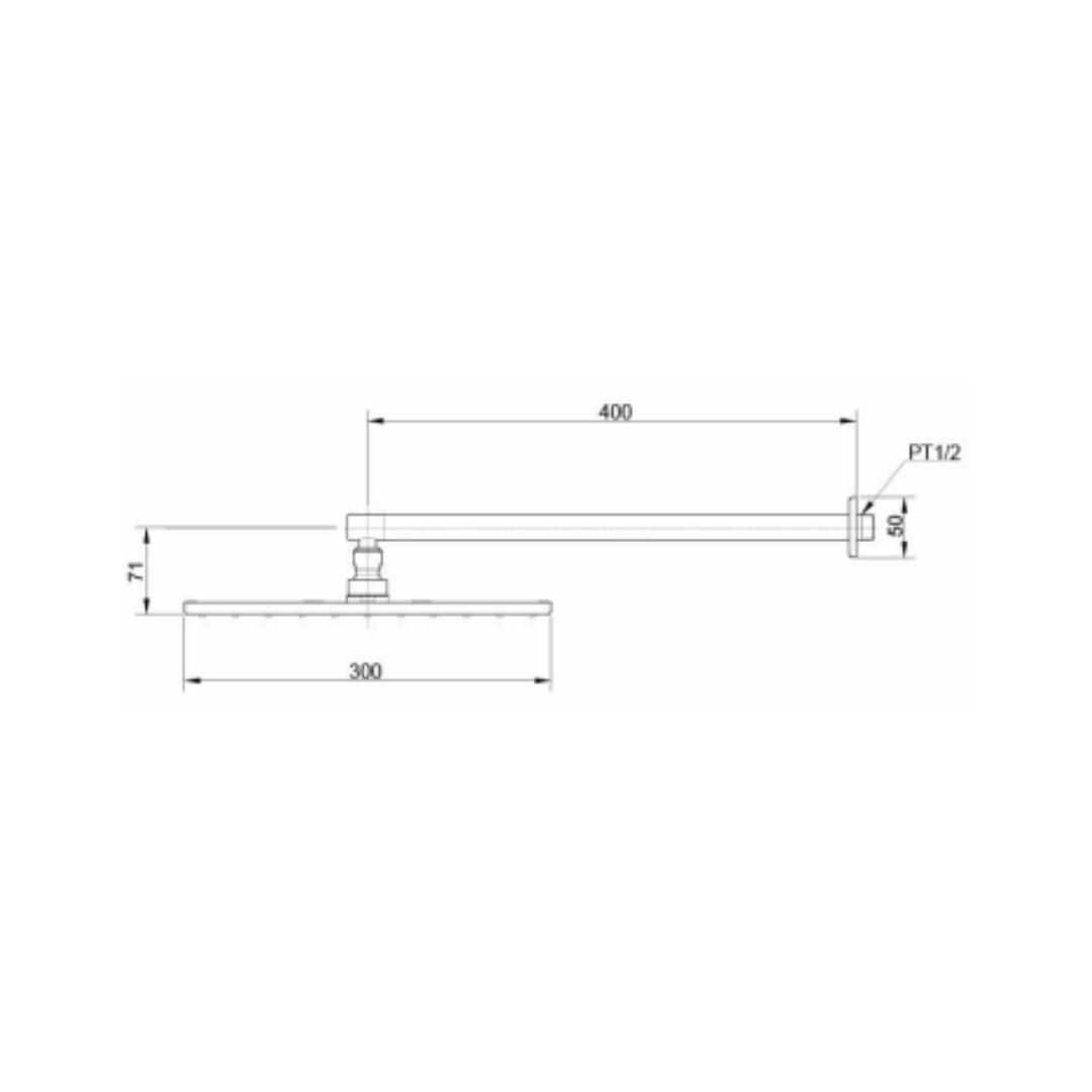 Toto Single Flow Overhead Shower TX488SI - Chrome