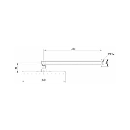 Toto Single Flow Overhead Shower TX488SI - Chrome